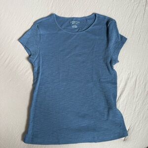 American Eagle Outfitters Textured Blue Short Sleeve Tee